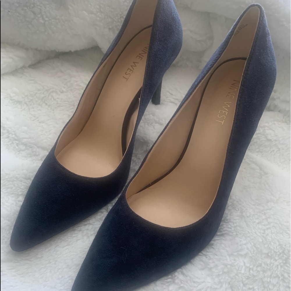 Nine West Navy Blue Suede 2.5-3 Inch Heels